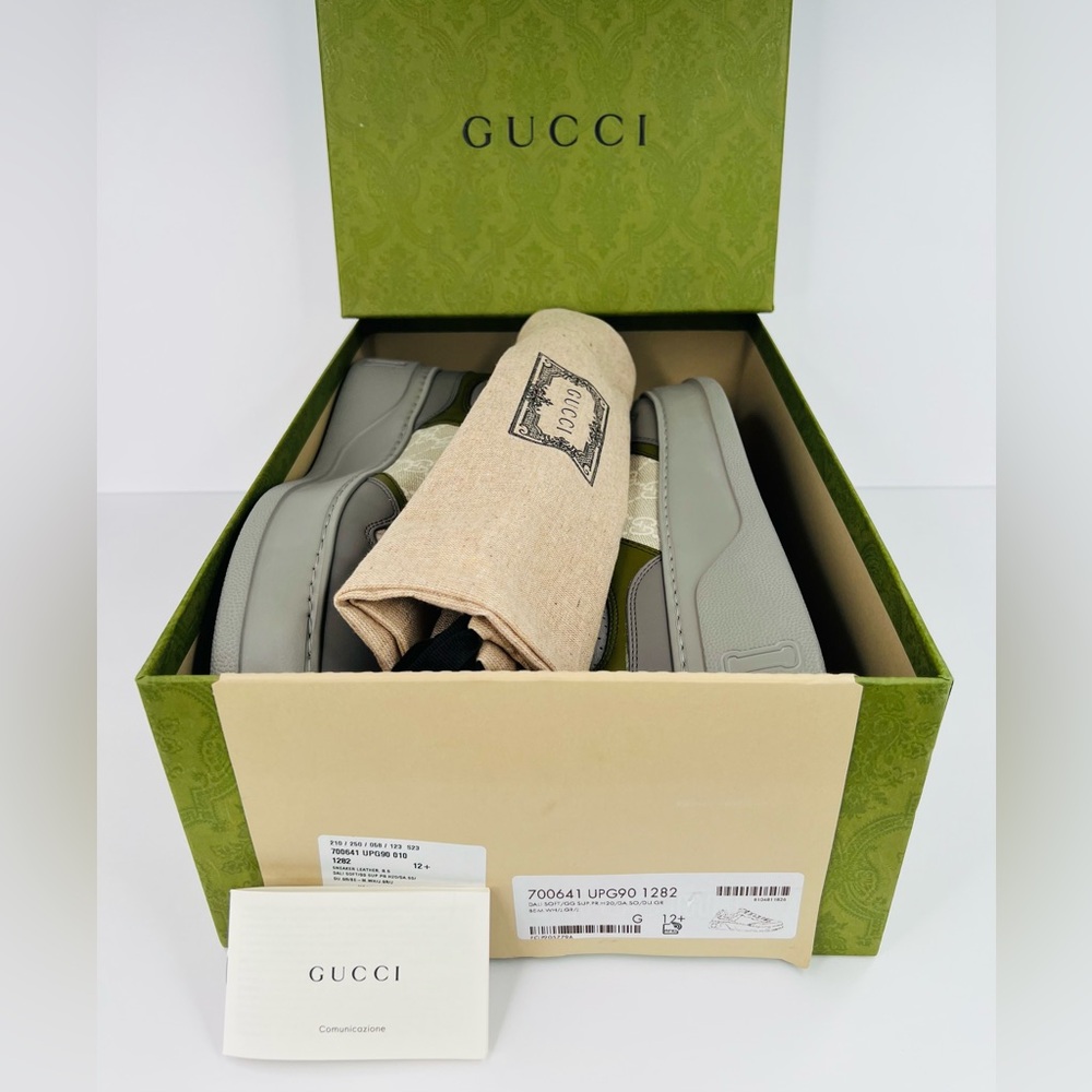Gucci GG Supreme Canvas Leather Chunky Platform Sneakers UK 12.5 -US 13 -EU 46.5 - Picture 2 of 11